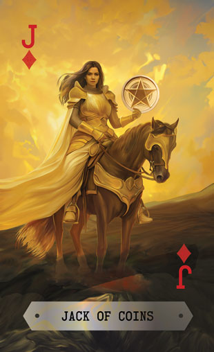 Jack of Coins - Play With Tarot - Modern Playable Tarot Cards