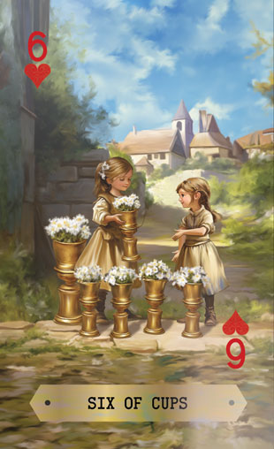 Six of Cups - Play With Tarot - Modern Playable Tarot Cards